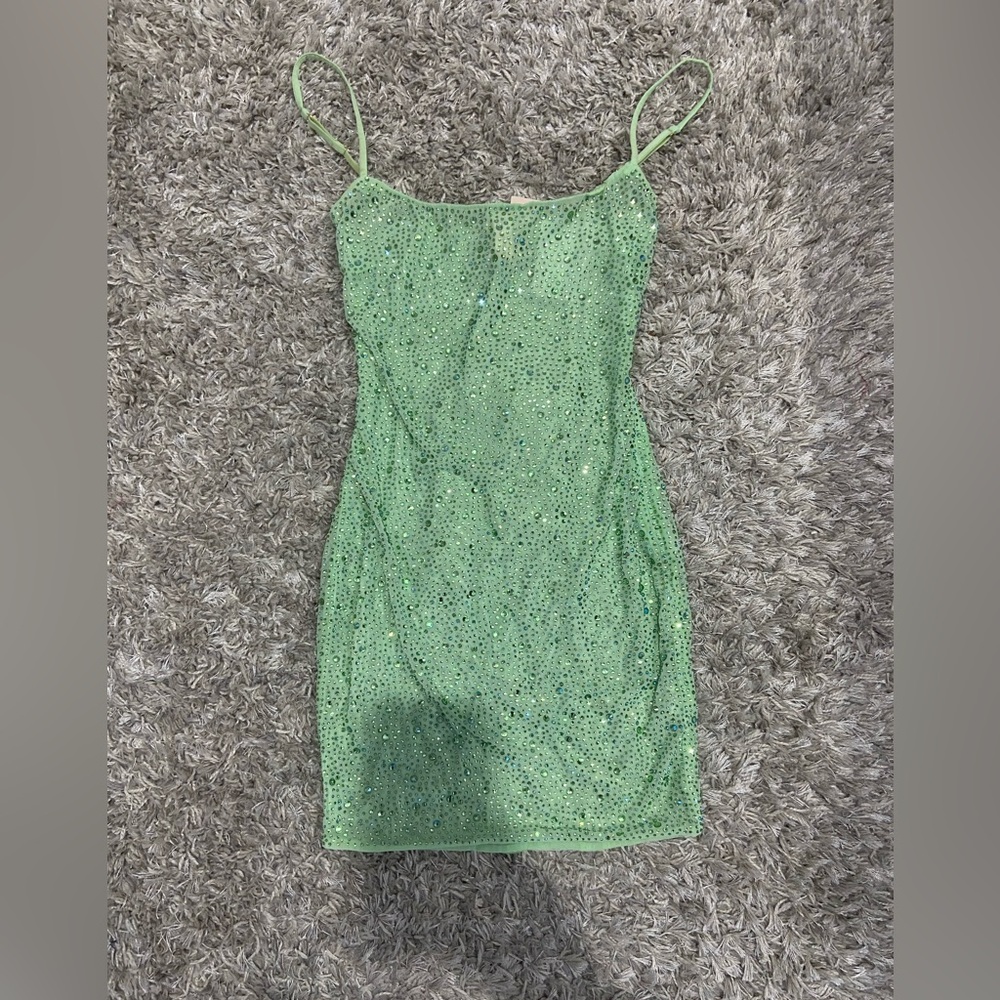 Oh Polly Aellin Pistachio Mini Dress